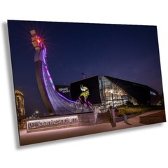 U.S. Bank Stadium’s Vikings Ship: A Beacon of Light Minneapolis Night Wall Art
