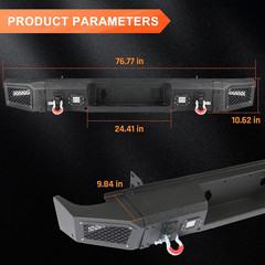 Rear Bumper Fit for Chevy Silverado 1500 GMC Sierra 2007-2013 | Heavy Duty Back