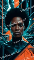 Digital Art Picture Image Photo Wallpaper Background AI Afrofuturistic Woman