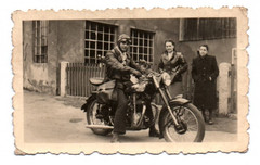 Old Photo Motorcyclist NSU Motorcycle Vintage Motorcycle Women Vintage