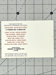 NYU Tisch School Senior Exhibition 2001 Photography Announcement Card