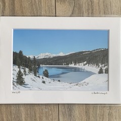 Signed Matted Vail Colorado Landscape Photo Print Snowy Mountain Lake