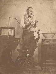 NEWLY FOUND! HENDRICKSON Himself as Dentist w/ Cigar B&W SEPIA PHOTO PRINT 11×14