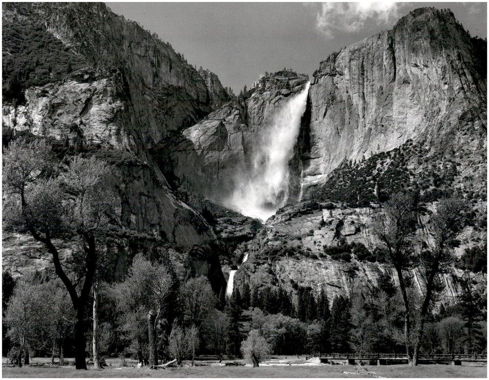 1953 1990s Ansel Adams Yosemite Falls & Meadow Large Art Photo