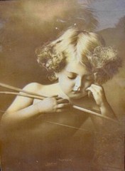 Original Framed 1897 Cupid Awake & Asleep Photos with Rare Sheet Music