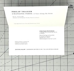 Philip Trager (b. 1935) Art Show Announcement Card May 2000 – Changing Paris