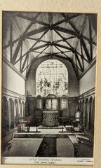 Triptych, framed, Nicholas Ferrar & his grave, & Little Gidding
