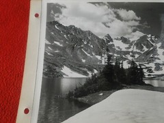 Vintage 1930s/40s Colorado Linen Backed Silver Gelatin Photo Isabelle Lake
