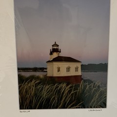 Bandon Oregon Photography Print – Coquille River Lighthouse Signed and Matted