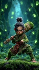 5 Forest Warrior – Digital Image Picture Phone Background AI Art, 5 images
