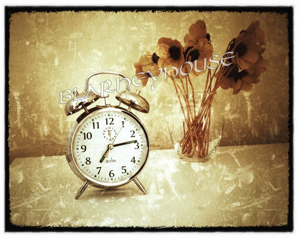BEAUTIFUL EDITED PHOTO CLOCK/FLOWERS DECOR with VINTAGE EFFECTS! 8×10 LOOK!!
