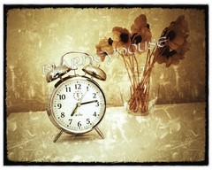 BEAUTIFUL EDITED PHOTO CLOCK/FLOWERS DECOR with VINTAGE EFFECTS! 8×10 LOOK!!