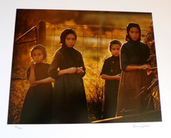 Original Artist Signed Fine Art Portrait Photograph Amish Sisters Barry Jackson