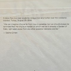SABIHA CIMEN Magnum Square Print Plane, Students, Train @ Funfare 6″ x 6″ Signed