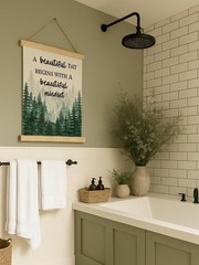 Mindset Hanging Canvas Wall Art – A Beautiful Day Begins with a Beautiful Min…