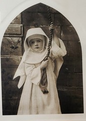 Rare 1893 Taber Art Co. Framed Sepia Triptych Photo of Children in Church Robes