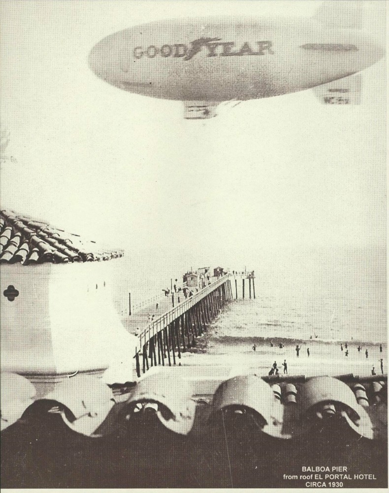 NEWPORT BEACH Good Year Blimp Balboa EL PORTAL Pier Photo Print 1465 11″ x 14″