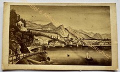 orig. CDV photo lithograph around 1860 Bregenz Lake Constance