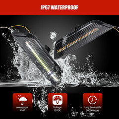 LED DRL Front Bumper Turn Signal Light Compatible with Ford Mustang 2015 2016 20