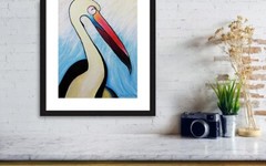 Pelican And The Sea 4 12″x16″ Fine Art Print, Bird Art