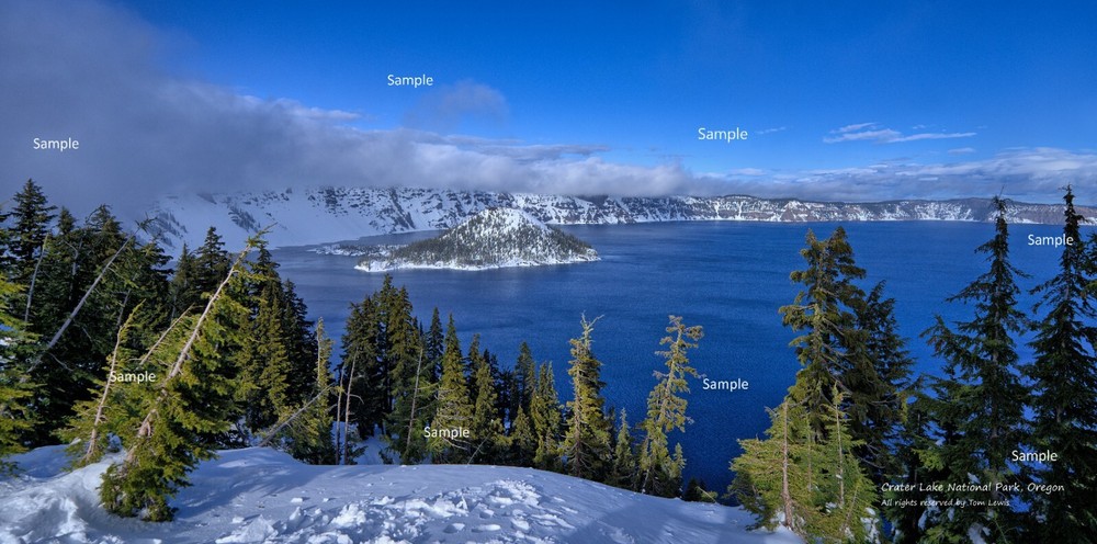 Crater Lake National Park Oregon Winter Snow Landscape Photo Poster Print CL01