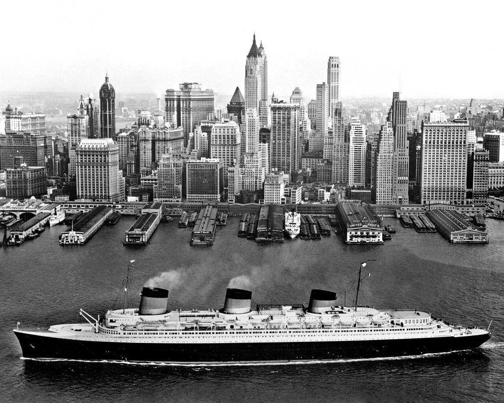 New Photo: SS Normandie, French Ocean Liner Passenger Ship in New York – 6 Sizes