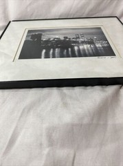 Brooklyn Bridge W/ Twin Towers At Night, Black & White Picture Signed 2002