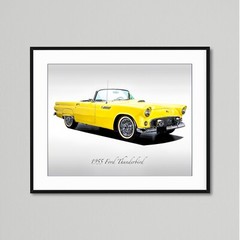 Classic Cars – 1955 Ford Thunderbird, Goldenrod Yellow – Print