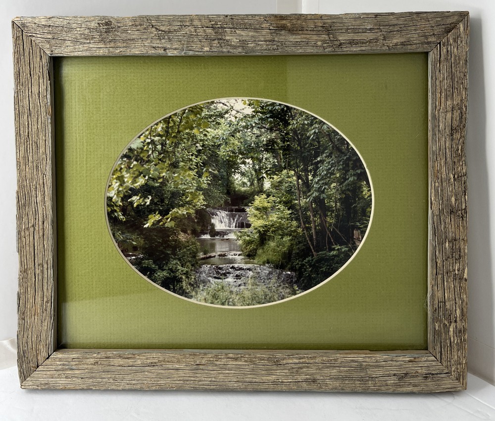 Waterfall rustic photo framed and matted by professional photographer Blue Ridge