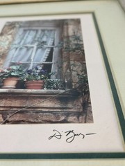 DENNIS BARLOGA Listed Artist «Window Pots» Photograph Signed Framed 1992