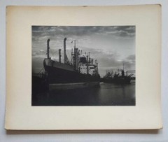 Ships «The Mighty Rouge At Twilight» River Detroit MI Photograph 1950-70s Boats