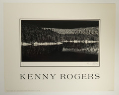 Kenny Rogers 8″ x 10″ Landscape Photo Black & White 1987 Litho Forest & Lake