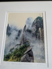 Guo Ji Liang Signed Framed Photograph Diptych Mt Tianzi SanQing 18×26