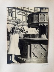Vintage photograph Wernigerode town hall fountain signed Georg Fiedler (11)