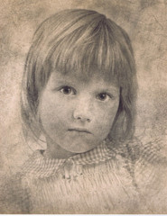 Hendrickson Original Photo SEPIA PORTRAIT OF GRUMPY CUTE TODDLER 11×14″ R298