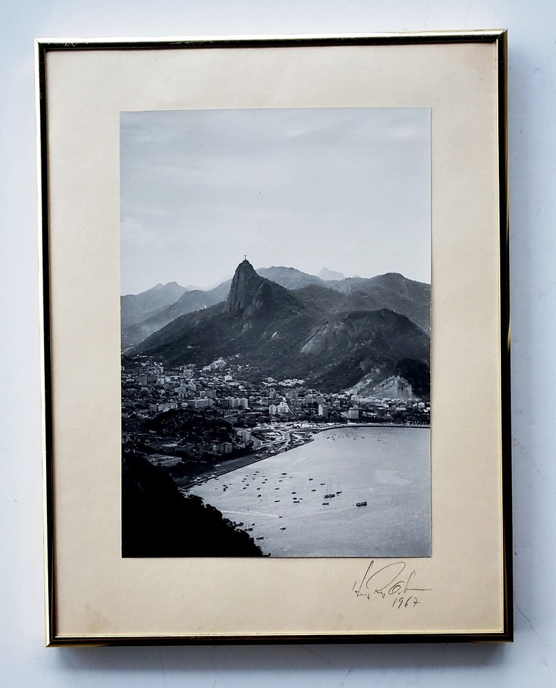 Midcentury Brazilian Hugo Rodrigo Octavio Photograph Rio de Janeiro View SIGNED