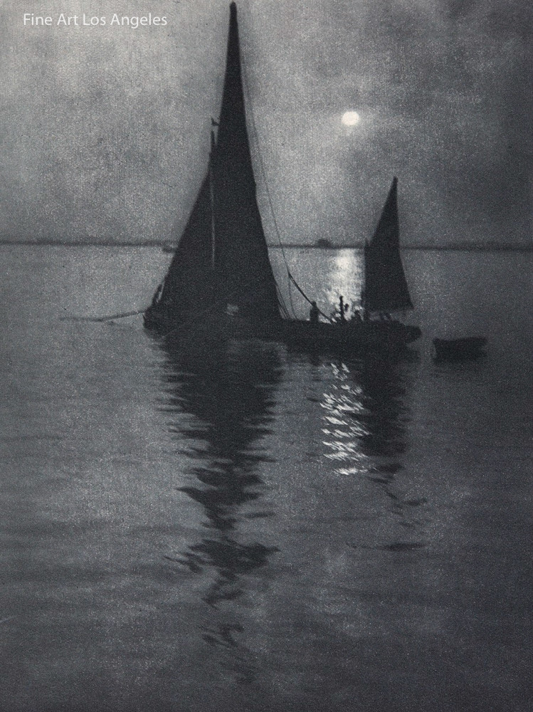 Alvin Langdon Coburn Photo, «Moonlight» 1907, sailboats