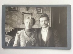 Plattenkamera Foto Original Alte Foto um 1900 16.5 x11 cm ein Paar