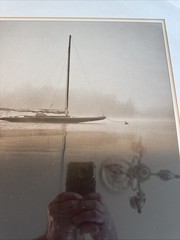 Framed Michael Kahn «On the Mooring» black-and-white photograph