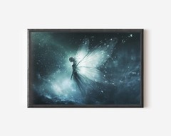 Fairy Painting, Enchanted Magical Fairy Tale Print, Mystical Creature Colorful