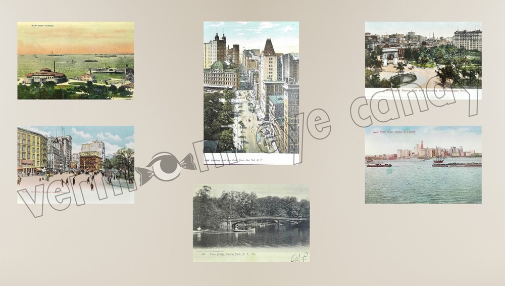 New York City Early 1900s Photos from Postcards Set of 6 Instant DOWNLOAD