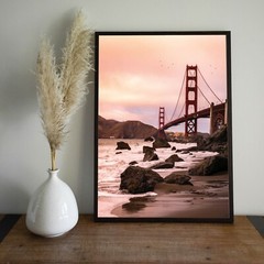 Golden Gate Bridge Wall Art Decor | Golden Gate Sunset Photography Print