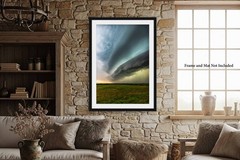 Thunderstorm Photography Print: Oklahoma Vertical Shelf Cloud Weather Photo