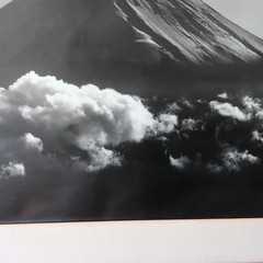 Large 1950s Photograph Mt Fuji Summer Koyo Okada Silver Gelatin Print Japan Vtg