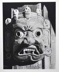J.W. Howlett Black + White Photograph of a Statue of an Asian Lion or Dragon