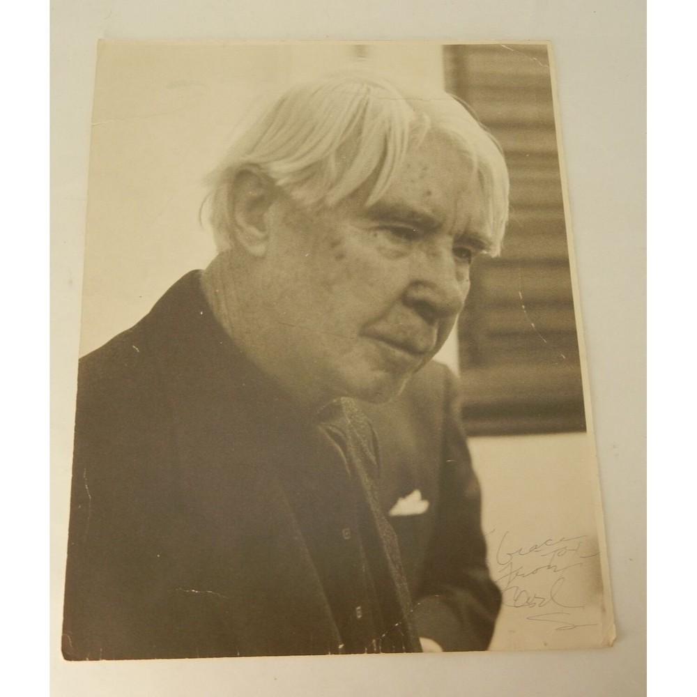 Vintage Carl Sandburg Photograph, inscribed and Signed 11 in. By 14 in.