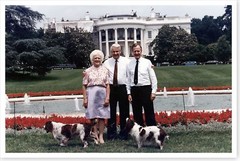 George H. W. Bush With Barbara And Dogs With Boris Yeltsin Silver Halide Photo