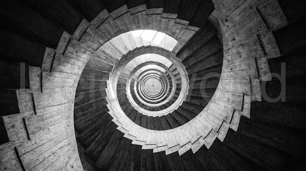 Spiral Staircase Digital Download B&W Architecture Poster Abstract Geometry Art
