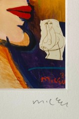 RARE MICHAEL LU «SIGNED» COLOR PHOTO OF ORIGINAL LITHOGRAPH TITLED «RED LIPS»