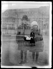 Boy and Girl Berlin Victoria Louise Pl. Double Exposure Glass Negative DREAM